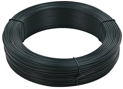 LAPOOH Filo per Recinzioni 250m 2,3/3,8 mm in Acciaio Verde Nerastro,per Legatura Giardino,Filo Tensione Recinzione,Fai da te-144480