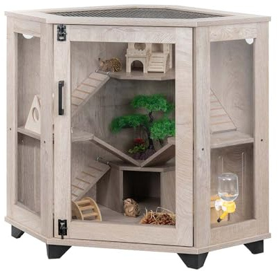 unipaws Chinchillas Käfig mit Rampe Rattenkäfig mit Haus Igelkäfig Critter Nation Käfig für Hamster Mäuse Klar Acryl Ecke Kleintierkäfig