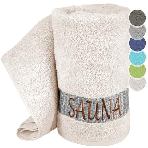 Lashuma Badetuch groß für Damen - Herren, Lima XXL Sauna Handtuch Natur 100x200 cm