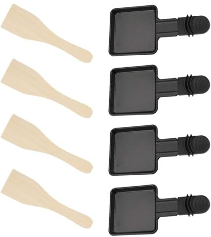 Non-Stick Raclette Pans,4X Non-Stick BBQ Cooking Pans, Non-stick Raclette Frying Pans,Multi-function Cheese Pans With Spatula For Restaurant Outdoor Indoor Kitchen