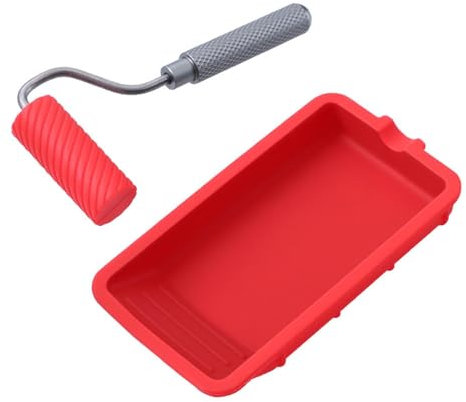 Rodillos de pintura para el hogar, kit de pintura de silicona, cepillos de rodillos profesionales | Accesorios de pintura con bandeja de pintura pequeño reutilizable para pared, armario y