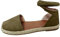 Sandales Espadrilles Plates Femme Bout Fermé Élégant Couleur Unie Sandales à Lanières Femmes Confortable Pied Large Corde en Paille Enfiler Slip on Pas Cher d'été pour femme (38)