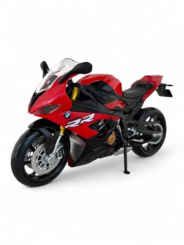 Easy Toys Modellino Moto Compatibile Con BMW S 1000 RR - Modellini Moto In Scala 1:12 Con Cavalletto - Model Kit Giocattolo - Modellismo Statico da Collezione (Rosso)