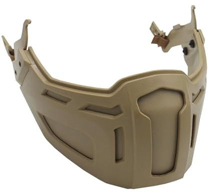 AwnsIMfreien Maschera da Softair Integrale, Mezza Visiera Compatibile con Casco con Area di Protezione di 11 cm per Softair e attività all'aperto (Argilla), Maschera Integrale