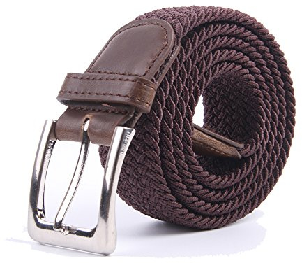 Cinture intrecciate multicolore, tessuto elasticizzato in tela, Caffè, X-Large
