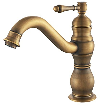 European-Style Antique Brass Undercounter Basin Hot and Cold Water Faucet Single-Hole Washbasin Basin Faucet Can Be