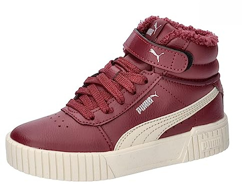 PUMA Baby Girl Carina 2.0 Mid Wtr Ps Baskets, Dark Jasper Alpine Snow Puma Silver, 30.5 EU
