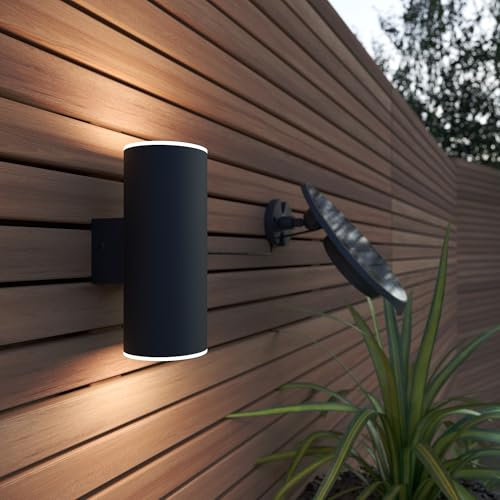 SolarCentre® Chester Up and Down USB Chargeable Solar Powered Outdoor Wall Light - Powered by Leaf (Anthracite)