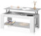 duehome | Mesa de Centro Elevable, Mesa Auxiliar, Modelo LYA, Acabado en Color Blanco Artik y Cemento, Medidas: 102 cm (Largo) x 50 cm (Ancho) x 43-54 cm (Alto)