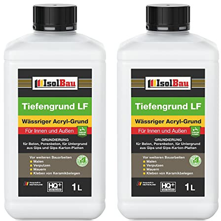 Isolbau Tiefengrund LF - 2 L Wässriger Acryl-Grund für Innen & Außen - Tiefgrund für professionelle Grundierung
