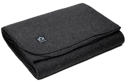 Arcturus Tahoe Wool Bed Blanket | Soft, Breathable Wool Blanket for Year-Round Comfort - Queen Size (90x 96) | Thick & Washable (Charcoal Gray)