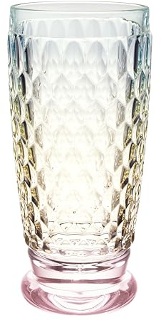 Villeroy & Boch Boston Pearl Long Drink Glass, Set of 4, 13.5 oz, Crystal Glass for Cocktails, Made in Germany, Dishwasher-Safe