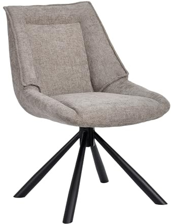 DUHOME Chaise à Manger Pivotant 180° Fauteuil en Tissu Chenille Siège Réinitialisation Automatique pour Cusine Chambre Salon Bureau, Gris