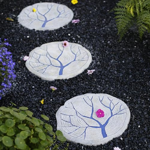 SBJKLYRN Pietra calpestabile da Giardino， Eleganti Decorazioni for Esterni tridimensionali, Pietre for gradini, Aree for laghetti/sentieri/Prati, Ornamenti artistici da Giardino(3PCS)