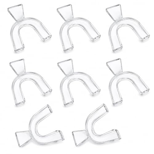 8PCS Teeth Whitening Trays, Thermoplastic Moldable Guards, Reusable | for At Home Use and Easy Custom Fitting