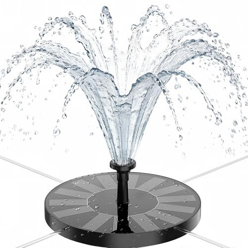 AISITIN Solarbrunnen für Draussen, Solar Springbrunnen mit 4 Stützstangen