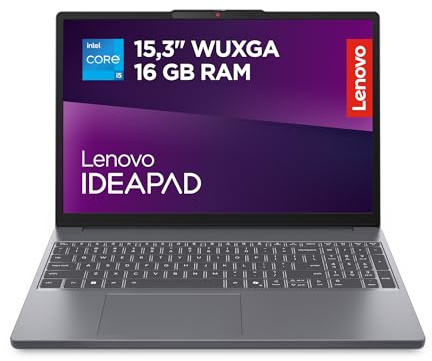 Lenovo IdeaPad Slim 3 Gen 10 – Ordenador Portátil 15.3 WUXGA (Intel Core i5-13420H, 16 GB RAM, 512 GB SSD, Gráficos Intel UHD, Wi-Fi 6, Windows 11 Home) Teclado QWERTY Español - Gris Luna