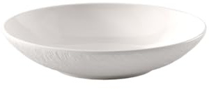 Villeroy & Boch – Manufacture Ice ciotola, ca. 23,5 × 23,5 × 5 cm, bianca effetto ghiaccio opaco-lucido, lavabile in lavastoviglie e utilizzabile nel microonde, scodella da portata, porcellana Premium