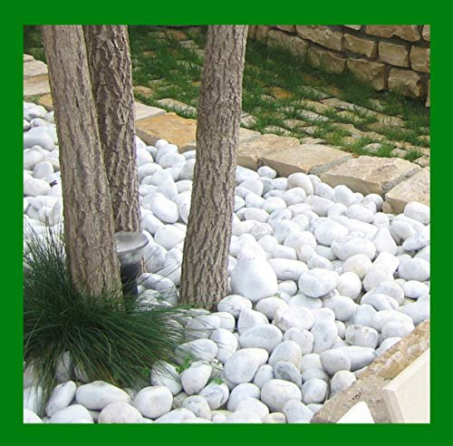 Decomadeinitaly Seat Flor SRL® Bol blanc Carrara (sac 25 kg) diamètre 15/25 mm, pierre blanche pour jardin