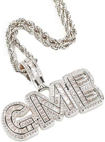 Benutzerdefinierte Bubble Letter Halskette Iced Out Alphabet A-Z / 0-9 Anfangsbuchstabe Anhänger Name Halskette Personalisierte Hip Hop Halskette mit Tennis Kette / Seil Kette für Frauen Männer