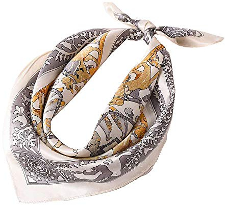 Andantino, Foulard in 100% vera seta di gelso, 53,3 x 53,3 cm, leggero, da donna e uomo, piccola sciarpa quadrata con stampa digitale, Small