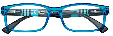 Zippo Occhiali da Lettura, Realizzati con Montatura dalle Linee Morbide, Ideale per Uomo e Donna, Diottria +2.50, Color Blu, Aste a Righe