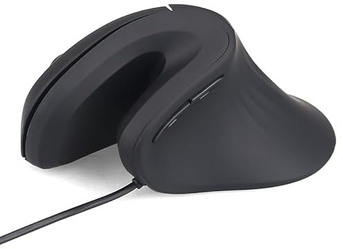Zienstar-Ergonomische Vertikale Maus Kabelgebundene,Optische USB-Maus mit 3 Einstellbaren DPI,Leiser klick,Rechtshänder-Schwarz