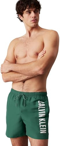 Calvin Klein Bañador Hombre Medium Drawstring con Cintura Ajustable, Verde (Wild Green), L