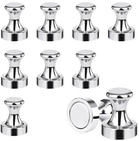 KOLZEMV Imanes 10 Piezas, Imanes Neodimio con Caja de Almacenamiento, Imanes Fuertes, Imanes Potentes de 12X16mm para Pizarra Tablero Tablón de Anuncios Magnetico Refrigerador Mini Imán Portátil