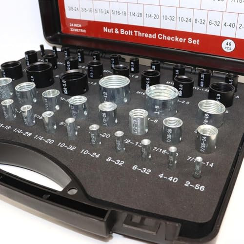Komplettes 2644-teiliges Gewindelehre-Set für schnelle und präzise Messung von Muttern und Schrauben (26-teilig)