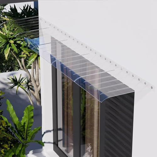 Toldo invisible para puerta, cubierta de policarbonato, toldo al aire libre, elegante protección de entrada, protector de lluvia UV, diseño moderno, refugio superior, fachada transparente, fácil