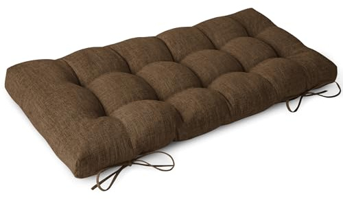 FlyGulls Bench Cushion for Indoor Furniture 42 x 16 inch Rectangle Bench Seat Cushion for Bay Window Entryway Piano Seat Thick Textured Chair Pads with Non-Slip Backing 1 Pack, Light Coffee
