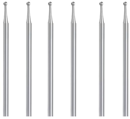 Ujjdwiurgh Set di 6 Frese A Sfera, Punte A Sfera con Gambo da 3/32 Pollici (2,1 Mm) Facile da Installare Facile da Usare