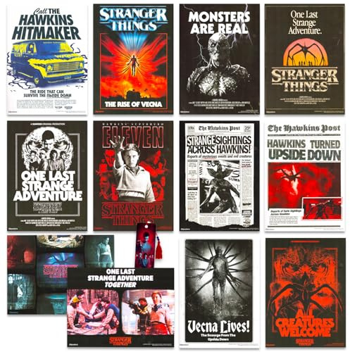 Stranger Things Poster Book - Bundle Includes 12 Posters Featuring Season 5 Final Season Artwork for Boys Room Decorations Plus Bookmark | Stranger Things Room Decor for Boys, Girls, Kids