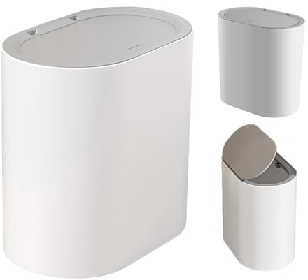 Bathroom Trash Can, Slim Small Trash C-an With Lid, Waste Basket Garbage Ca-n, 25x25x16cm, Small Tr-ash Waste Bin, Toilet Bin, For Bedroom, Bathrooms, Kitchen, Offic E, Toilet