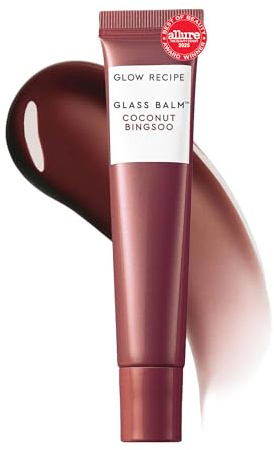 Glow Recipe Glass Balm Lip Treatment - 12Hr Hydrating Lip Balm & Moisturizer with Hyaluronic Acid to Smooth, Plump & Protect from Dryness, High Shine Finish - Coconut Bingsoo (15 ml)