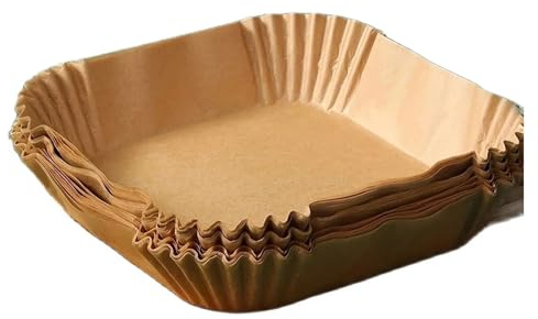 Lot de 50 tapis cuisson jetables en papier for friteuse à air chaud : carrés et ronds, résistants l'huile antiadhésifs. Idéal for la au four poêle