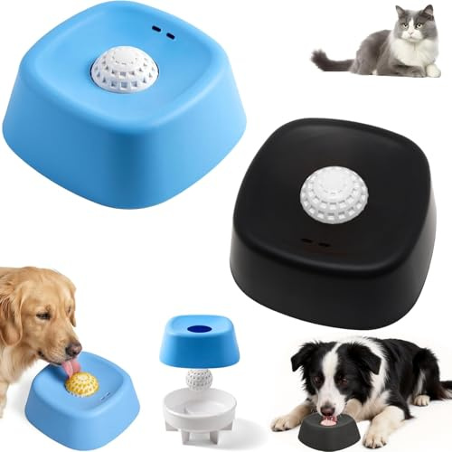 1pcs Jouet De Léchage De Chien,Tapis à lécher pour Aliments humides avec revêtement antidérapant,Sphère à lécher pour Chiens et Chats,Chiots Qui s'ennuient, Chats (Bleu)