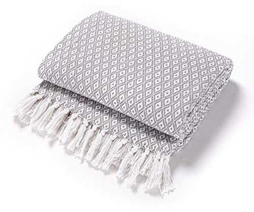 EHC Throws for Sofas Large Grey, Double Bed Covers for Sofa 2-Seater Sofa, 150 x 200 cm