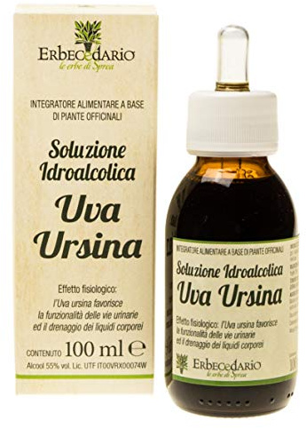Uva Ursina Tintura Madre Erbecedario, Azione Purificante e lenitiva per il benessere delle Vie Urinarie, Favorisce Il Drenaggio dei Liquidi corporei, Integratore Vie Urinarie Donna e Uomo - 100ml