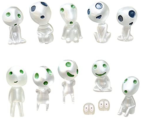 Lot de 10 elfes d'arbre lumineux avec 2 elfes de poussière lumineux, fantôme lumineux, accessoires de jardin miniatures, mini décoration de jardin, pour plantes en pot, chambre à coucher.