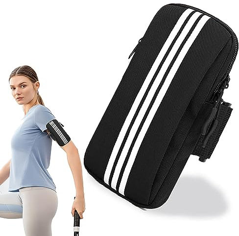 Brazo Correr Fitness Brazalete, Bolsa el Brazo Deportivo Universal, Bolsillo para el Brazo para teléfono móvil, Móvil Correr Fitness Bolsillo para Deporte,Aire Libre,Fitness. (Negro)