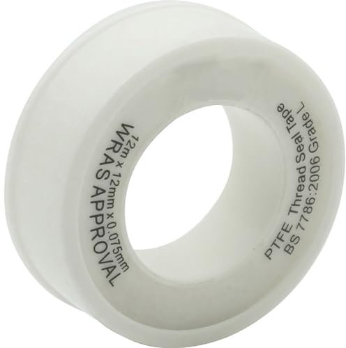 1 X PTFE White Thread Seal Tape – 12M x 12mm Teflon Tape | Trade-Grade Sealant for Plumbing, Pipe Fittings, and Threaded Connections | Durable, Leak-Proof, Heat & Chemical Resistant