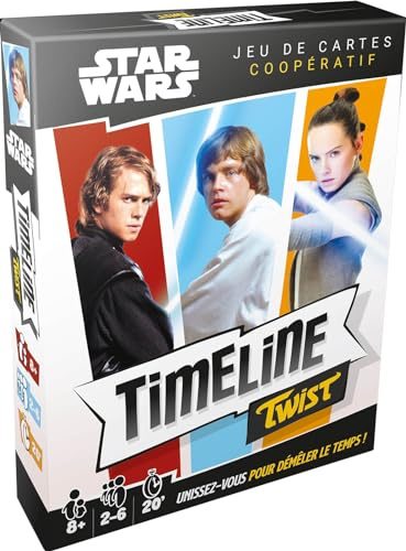 Asmodee - Timeline Twist Star Wars - Gioco da tavolo da 8 anni - Prova la tua conoscenza sulla Saga di Star Wars - Gioco di Carte - 2 Modalità Cooperative o Competitive - 2-6 giocatori - 20 min - in