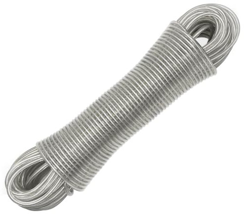 GOIYZTTR 30 Mètres Corde à Linge avec Noyau en Acier 4mm Diamètre Corde à Linge, Stable et Découpable Convient pour Une Utilisation Intérieure et Extérieure