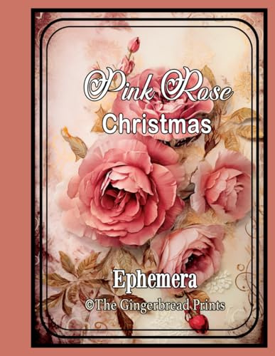 Pink Rose Christmas Ephemera Book - Cut out and Collage Images, Victorian Style Journal Elements, Scrapbooking, Junk Journal Materials