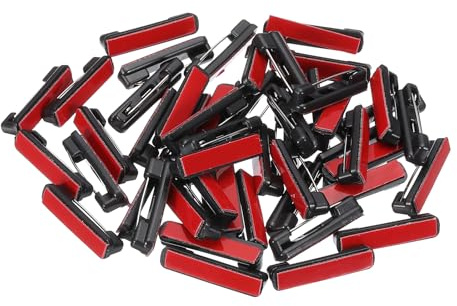 PATIKIL 50Pcs Épingles De Sécurité, 22mm Épingles De Sécurité Autocollantes Épingles De Barrette Épingles De Badge Nom en Gros Petit avec Bandes Adhésives À Dos Plat DIY Artisanat, Noir