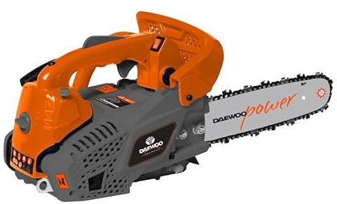 Daewoo Motosierra DACS2610 - Motor Gasolina 2 Tiempos 25.4 cc, Espada de 10, Potencia 1.2 HP, Peso 2.9 kg, Depósito 190 ml, Compacta y Ligera 702.606