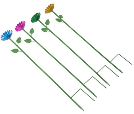 POPETPOP 4pcs Flower Shape Bee Feeder Outdoor Hummingbird Watering Station with Ground Stake for Garden Decorative Water Cups for Bees Butterflies Essential Resource for Pollinators