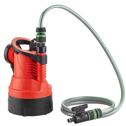 T.I.P. Regntunna-dyktryckpump DIO 85/10 flex – Effektiv trädgårdspump 350 W, 5 000 l/h, integrerat filtergaller, inklusive slang, avstängningsventil och snabbkoppling